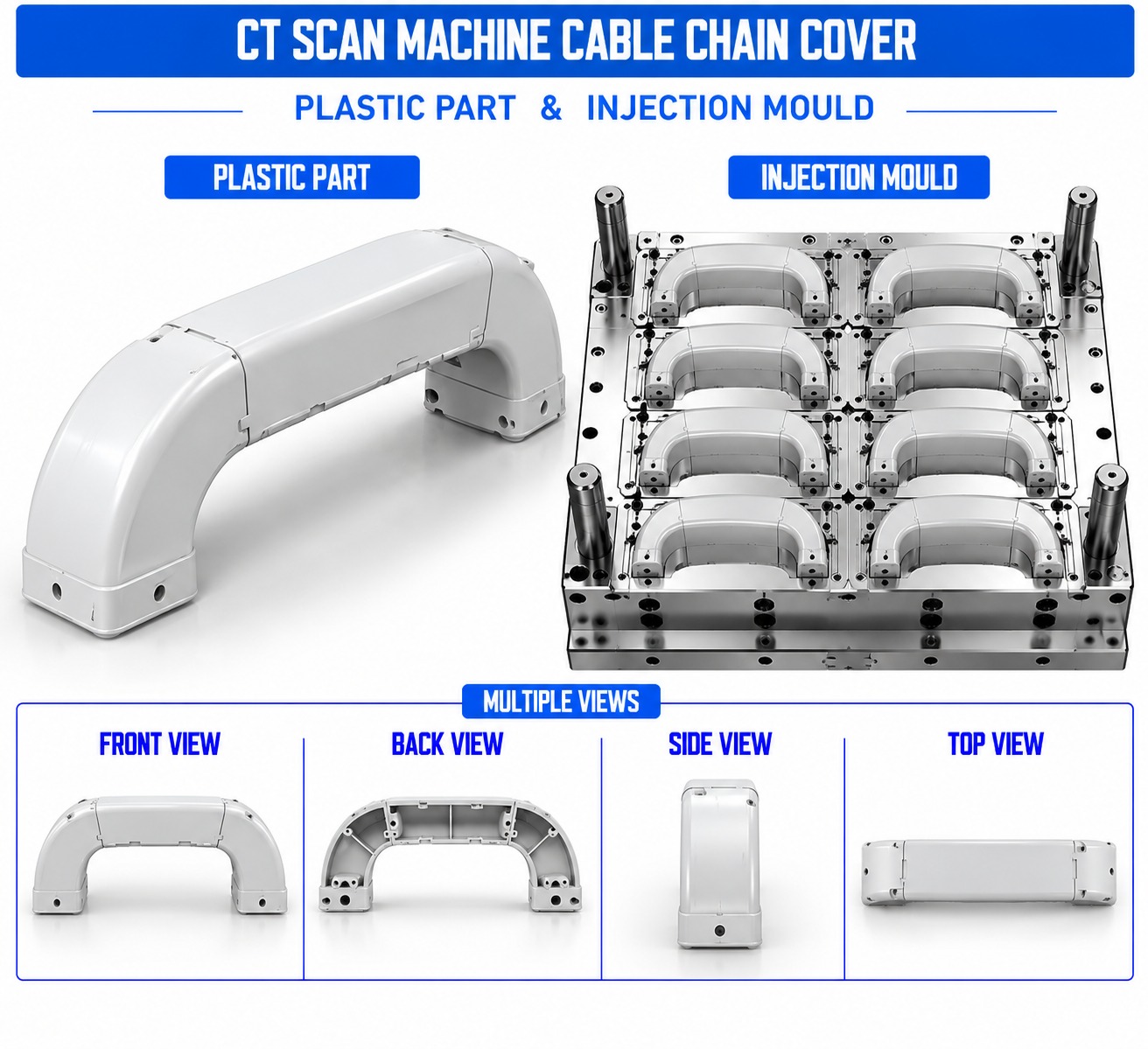 CT Scan Machine Plastic Cable Chain Cover Mould and Moulding Service